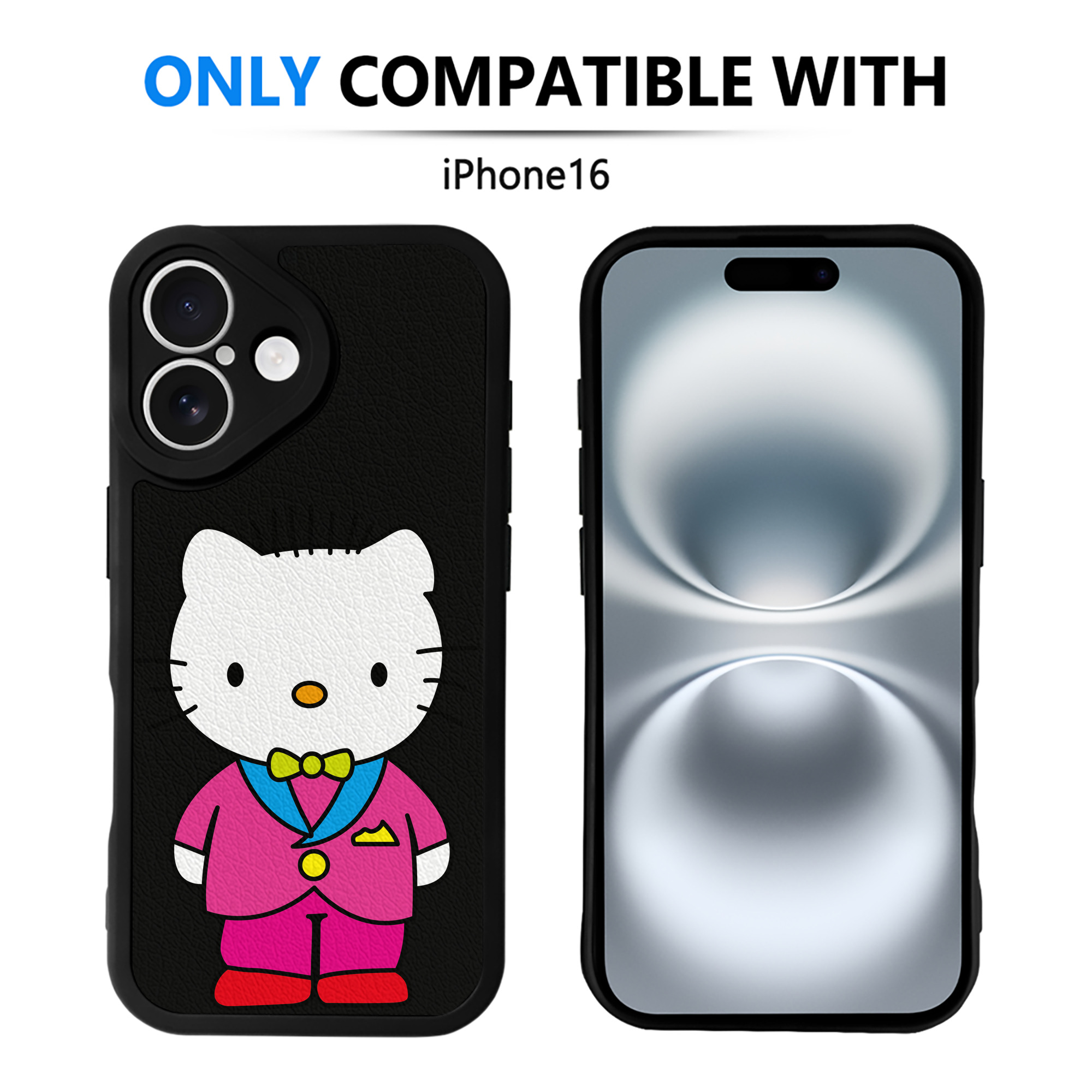 （画像用） Hello Kitty ハローキティ 【iPhone 16シリーズ対応】シリコンスマホケース（レザー調） 材質：シリコン